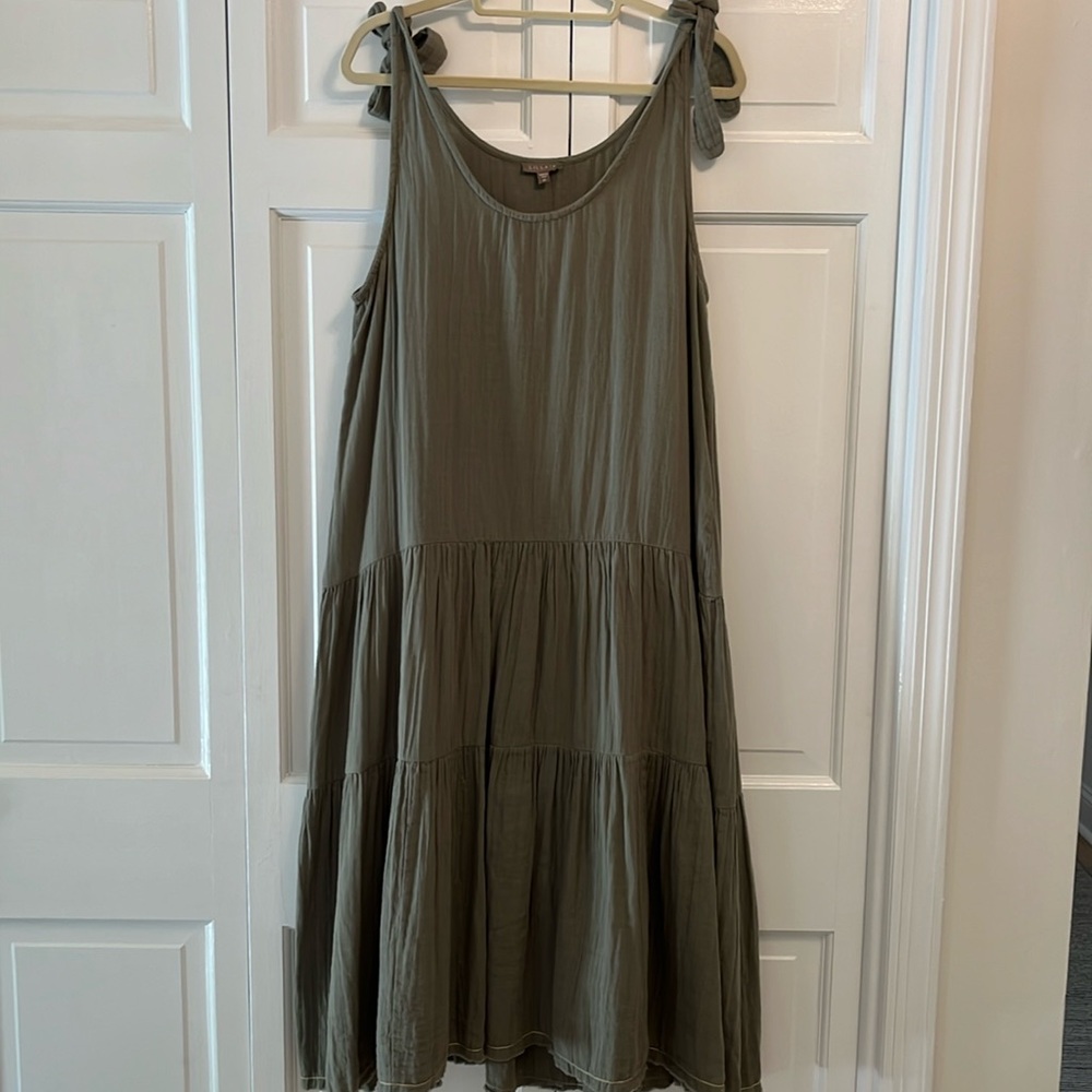 Olive tiered maxi dress